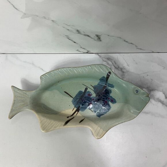 KENT FOLLETTE pottery Fish Dish - Picture 2 of 5